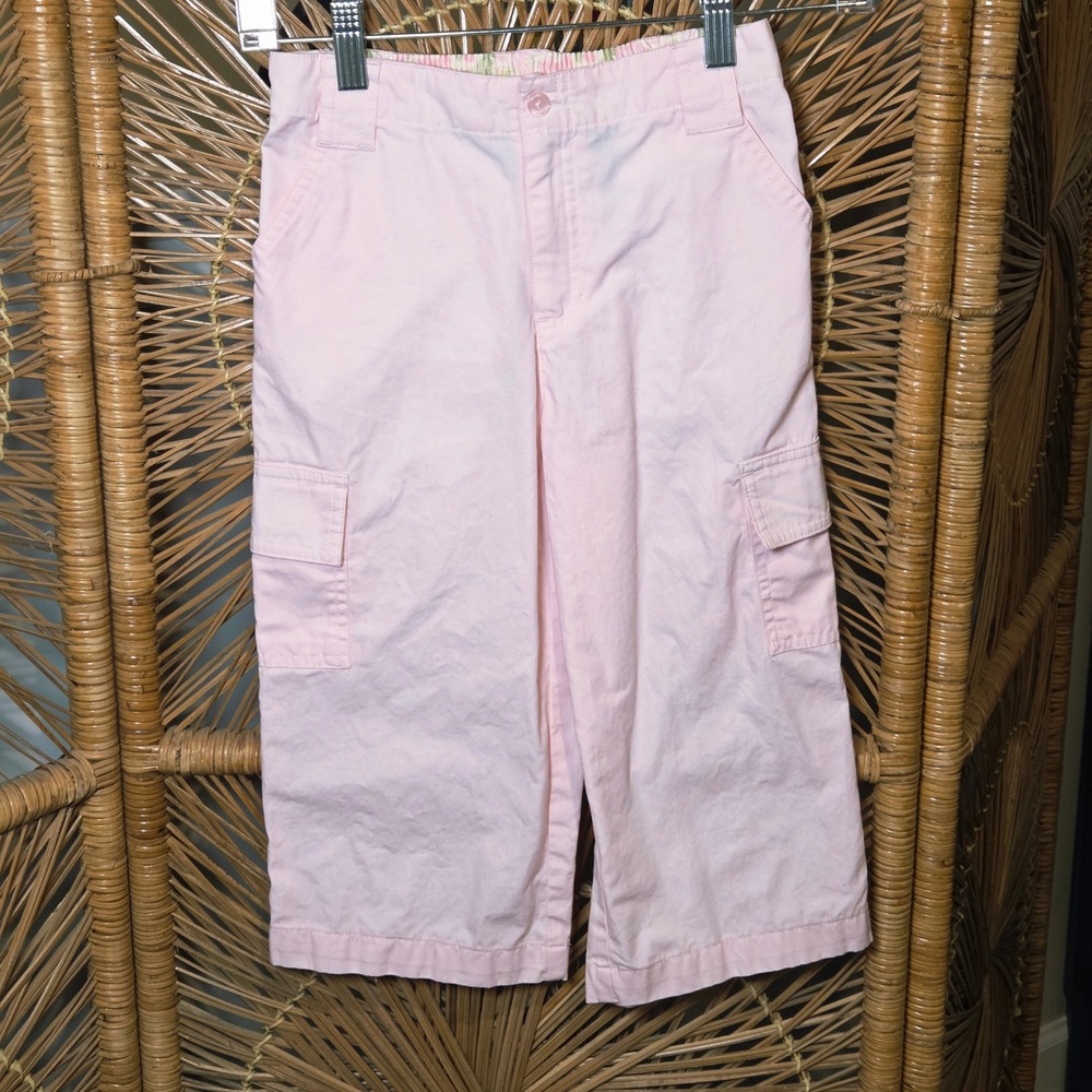 Vintage Y2K Faded Glory Girl‎ 8 Cargo Pockets Wide Leg Pants Pink 2000s